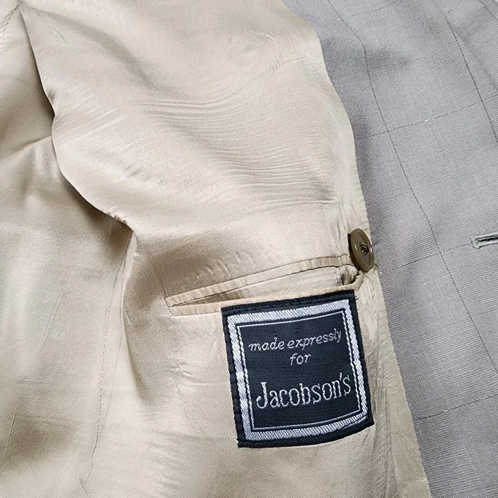 Christian Dior Monsieur Blazer Mens Size 41L Taupe/Purple Double Breasted‎